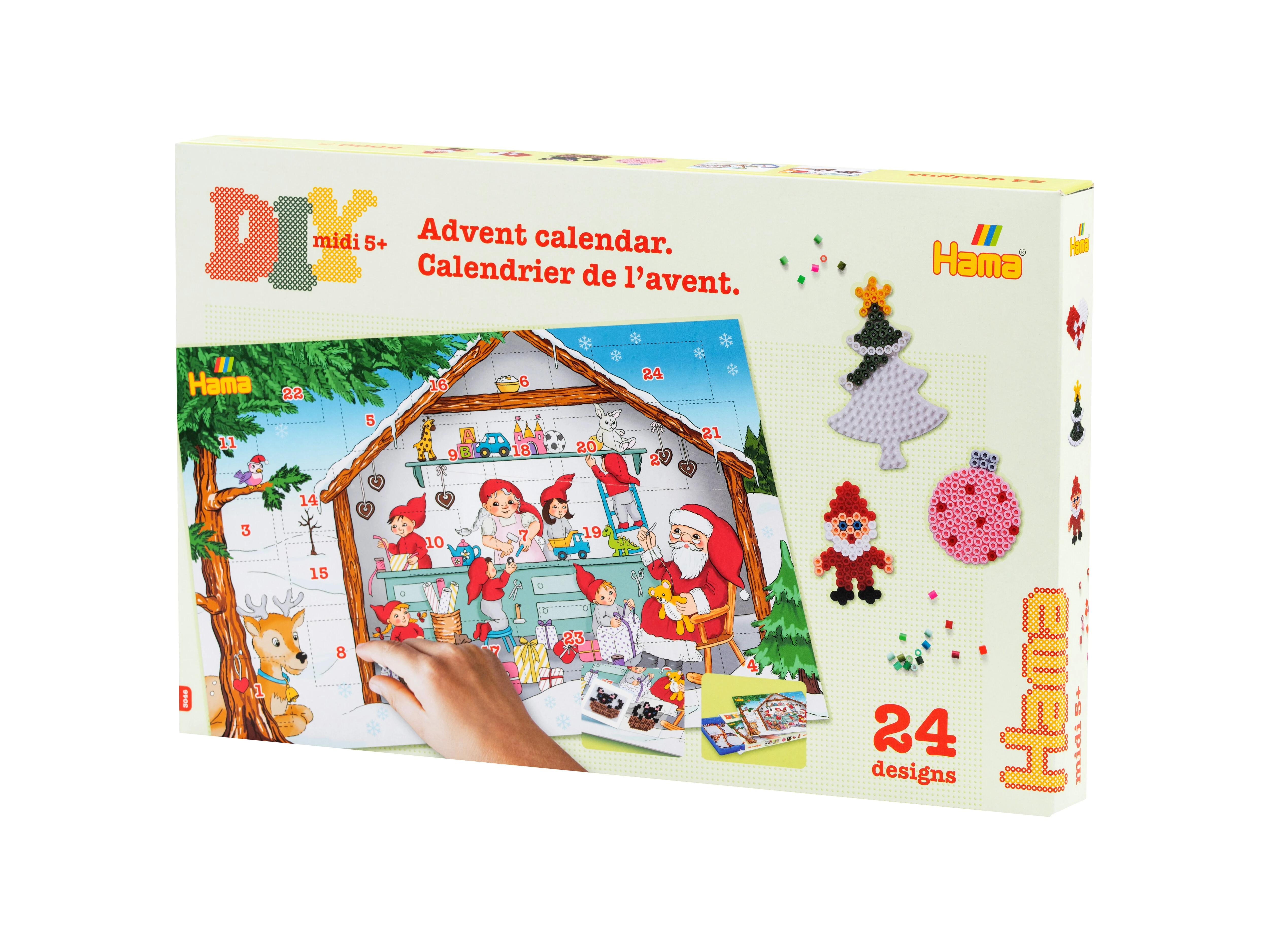 Hama Midi adventskalender med pärlor och mönster
