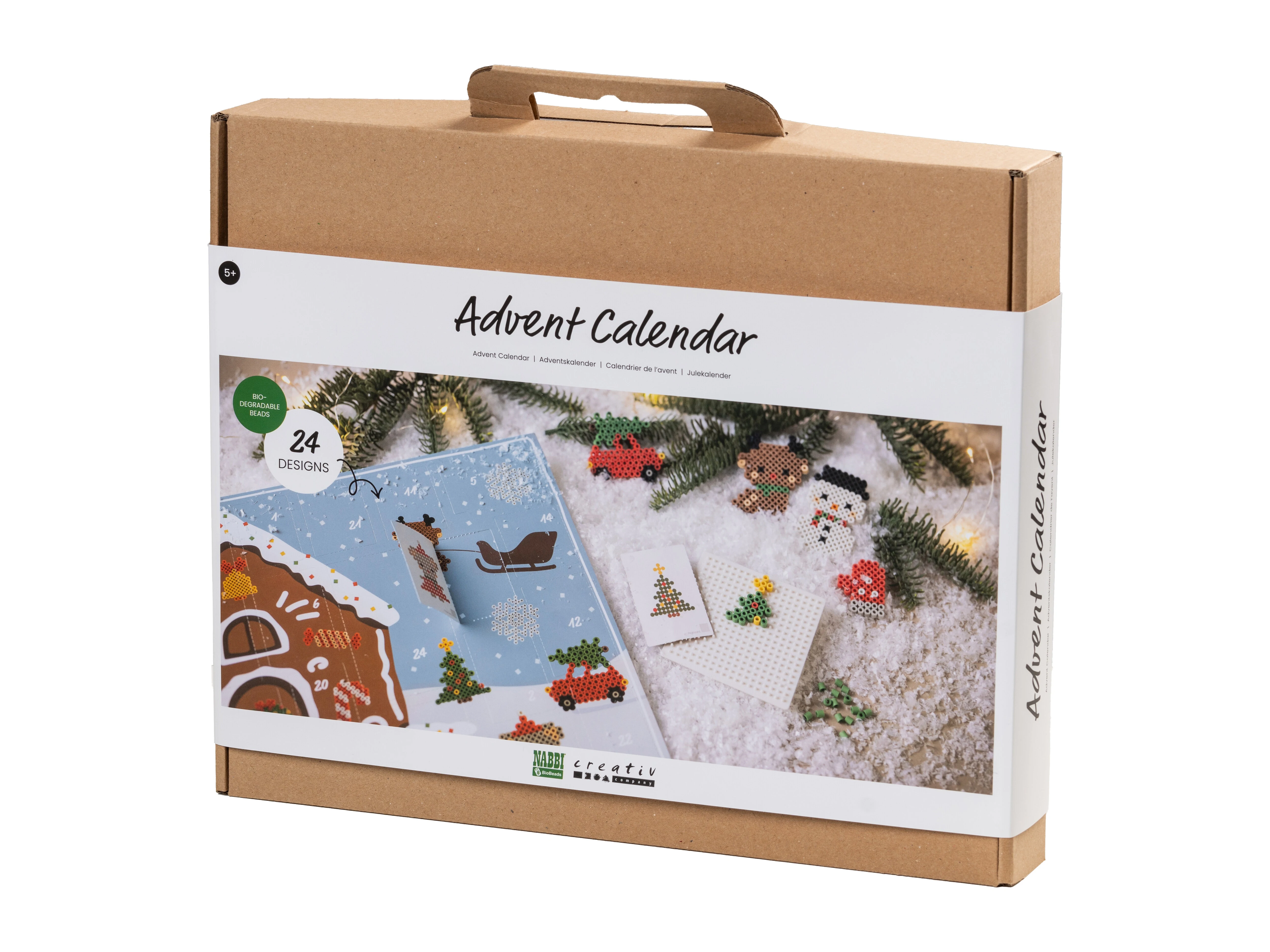 Adventskalender med pyssel: pärlor, mönster till armband och hängen