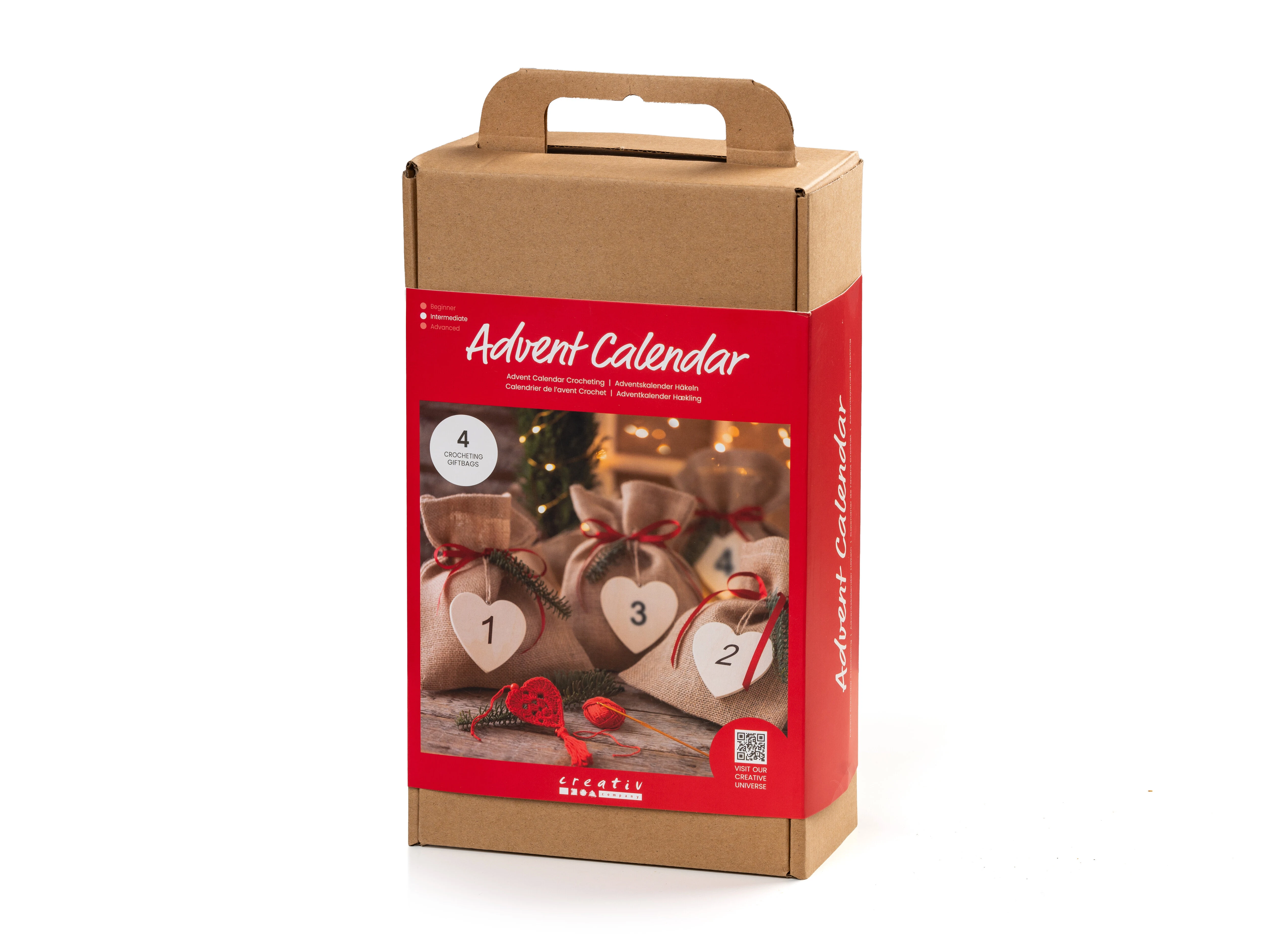 Adventskalender med pyssel: virkning, garn och tillbehör