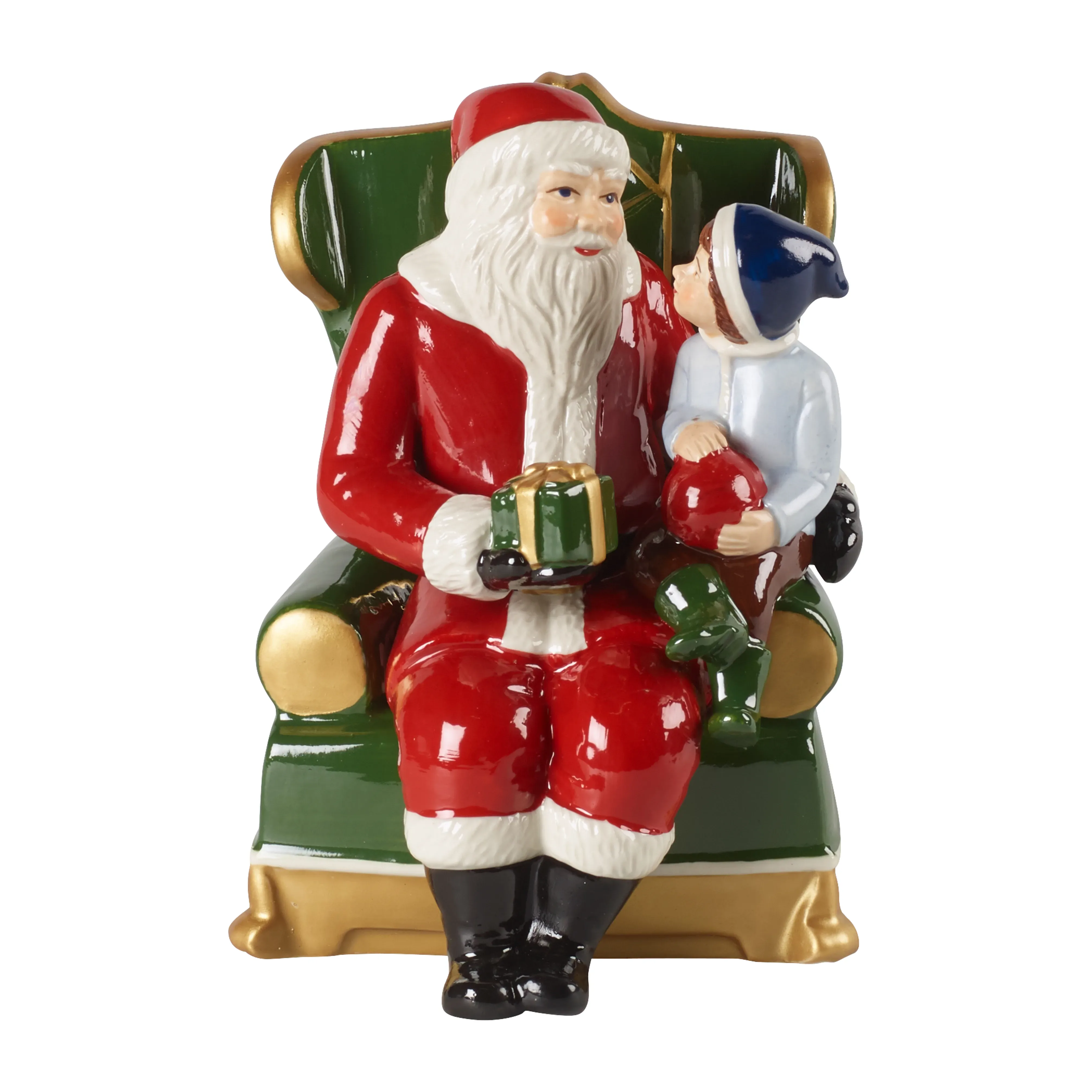 Christmas Toys jultomte i fåtölj, porslin, röd, 15 cm