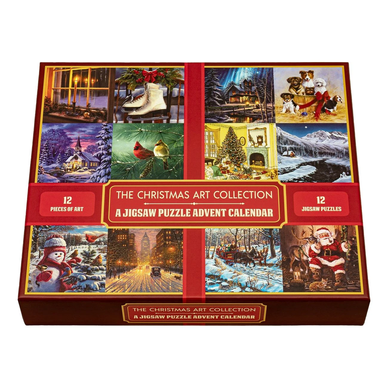 Pussel Christmas Art Collection adventskalender, 12 luckor